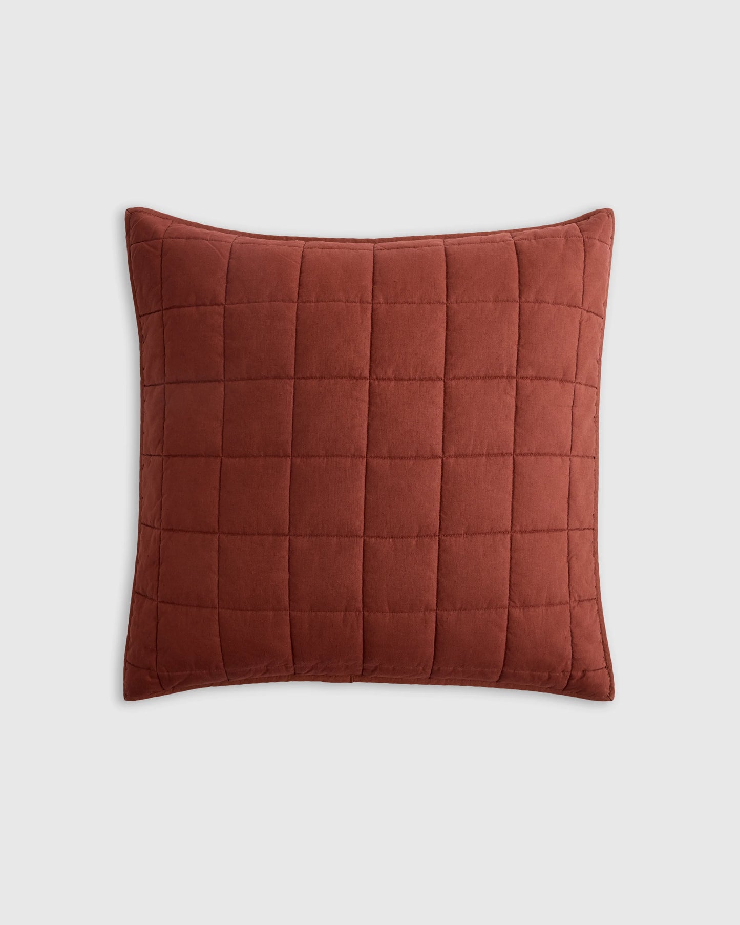 European Linen Box Quilted Euro Sham - Euro / Navy