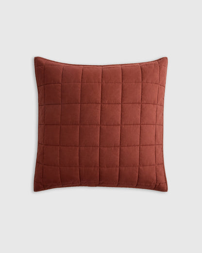 European Linen Box Quilted Euro Sham - Euro / Navy