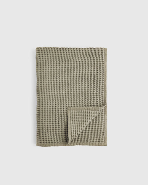 Organic Waffle Throw - 50x70 / Dried Sage