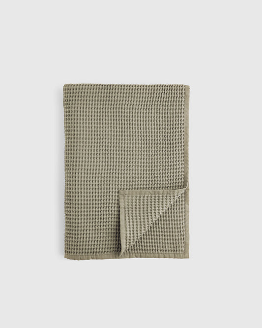 Organic Waffle Throw - 50x70 / Dried Sage