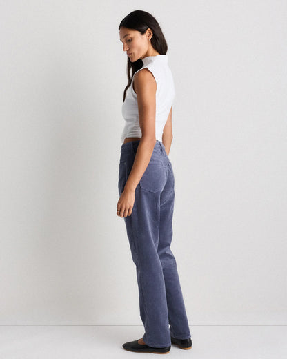 Organic Stretch Corduroy Straight Leg Pants - 0 / Espresso