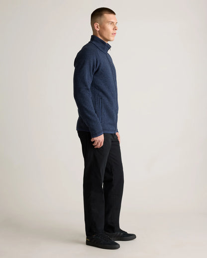 Sweater-Knit Fleece Full-Zip Jacket - XS / Heather Mineral Green