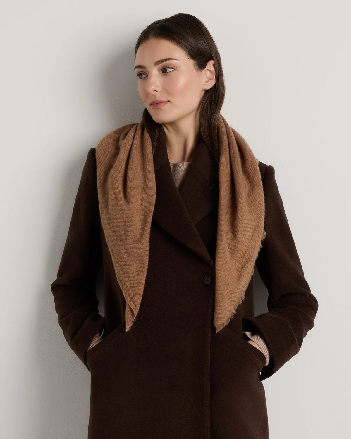 Mongolian Cashmere Square Scarf - One Size / Rich Burgundy