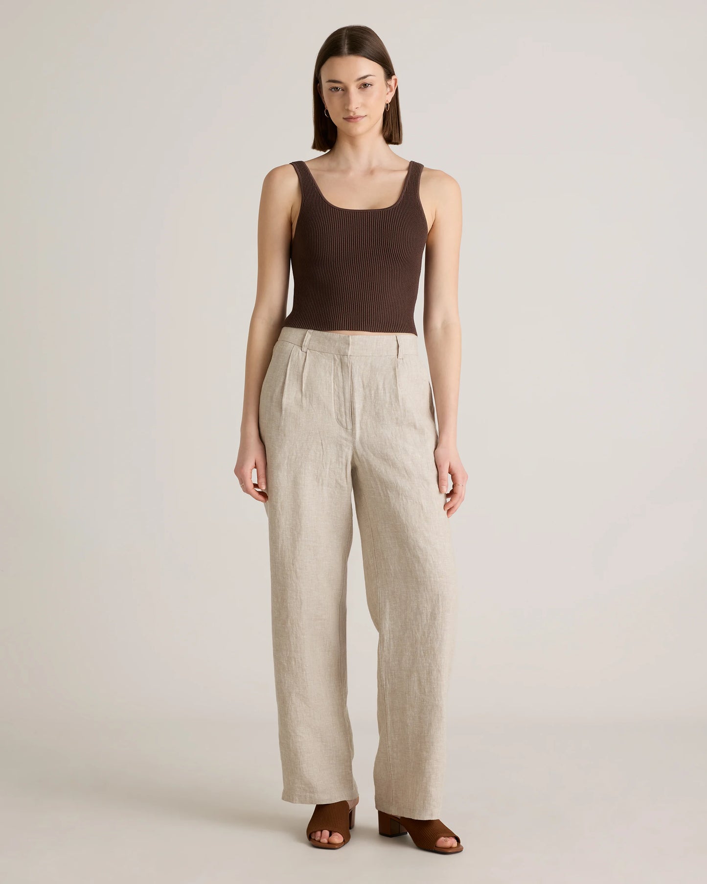 100% European Linen Pleated Trouser - 6 / Deep Navy