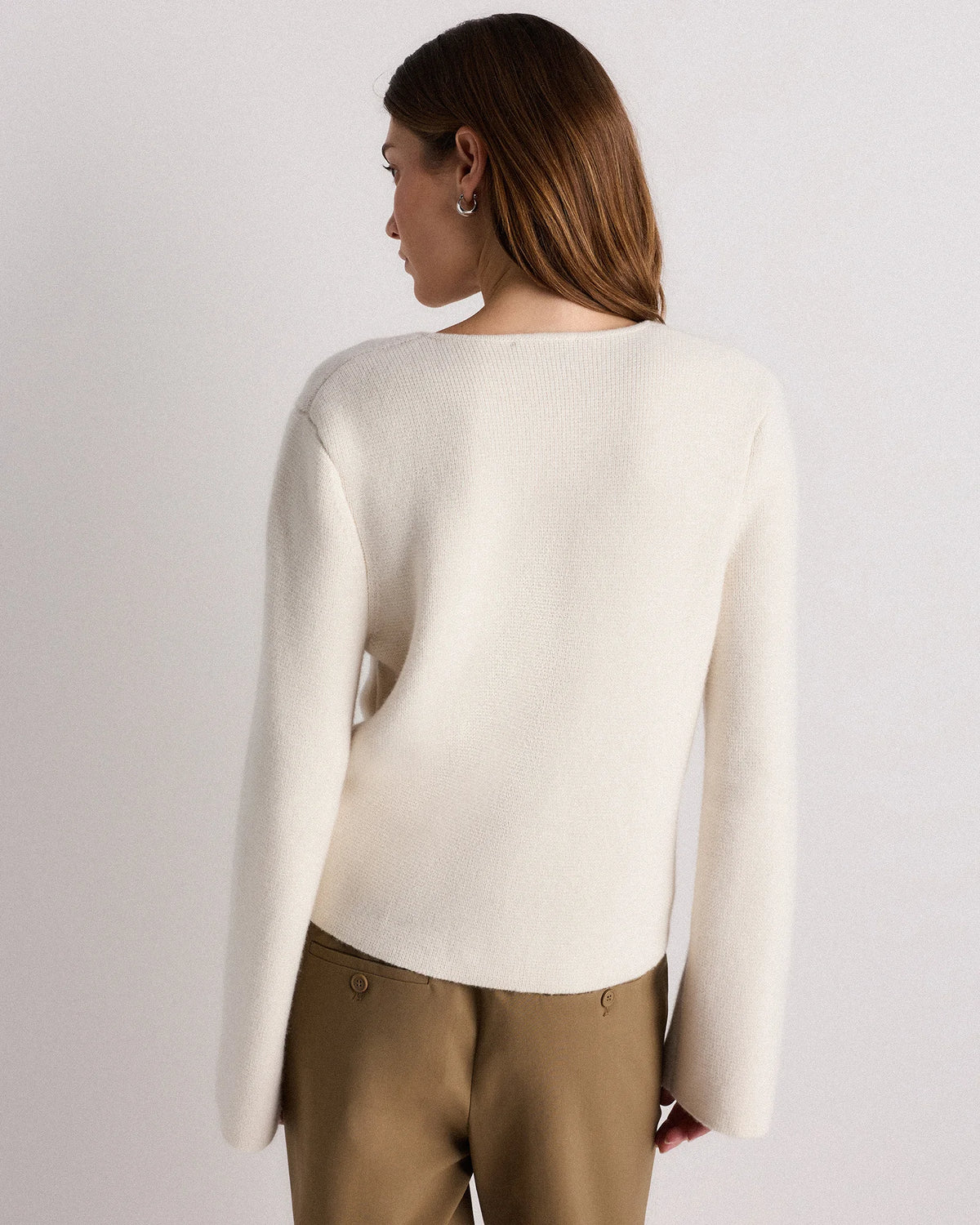 Mongolian Cashmere Structured V-Neck Cardigan - XS / Black
