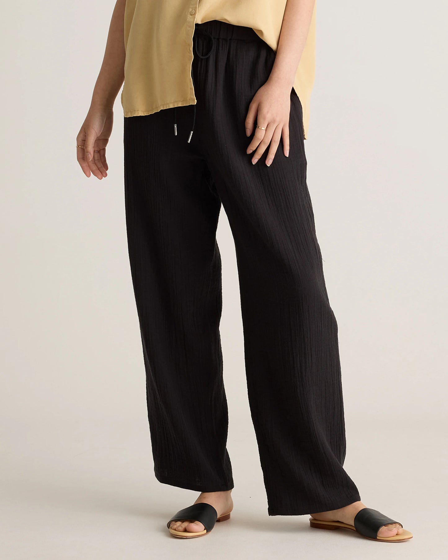 100% Organic Cotton Gauze Straight Leg Pants - XS / Spiced Orange