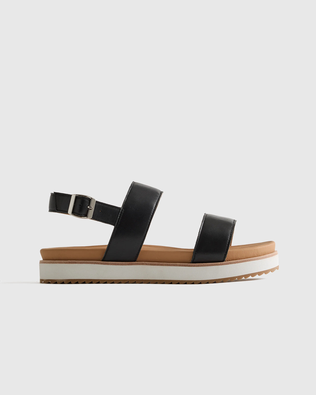 Italian Leather Platform Sandal - 5 / Bone