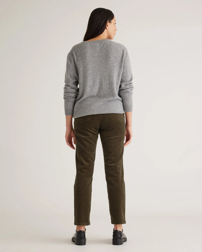Organic Stretch Corduroy Straight Leg Pants - 0 / Espresso