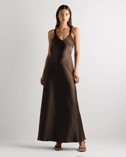 Bianca Stretch Satin Dress - 0 / Garden Sage Green