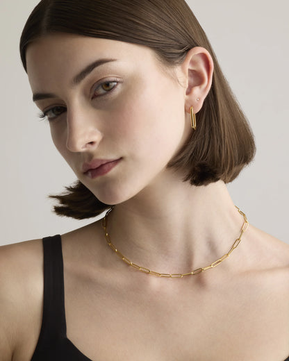 14K Gold Paperclip Chain Necklace - 4.4mm - 16" / Yellow Gold