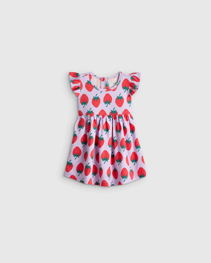 Organic Cotton Sleeveless Ruffle Dress - 3-6M / Aqua Daisy