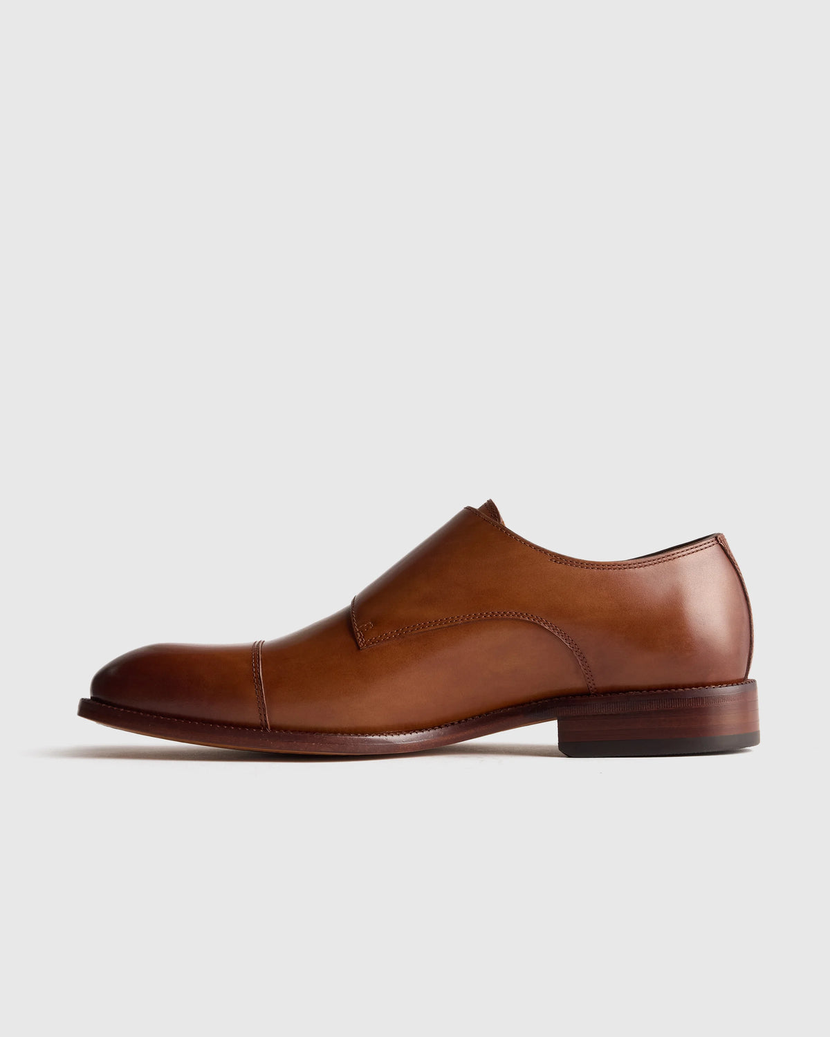 Italian Leather Monk Strap Oxford - 7 / Black