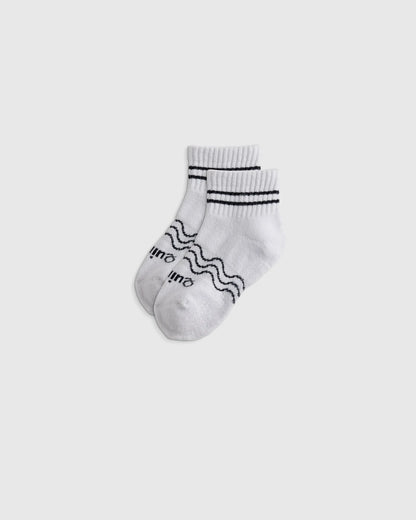 Organic Cotton Quarter Crew Socks 8-Pack - 12M-24M / White/Grey Multi