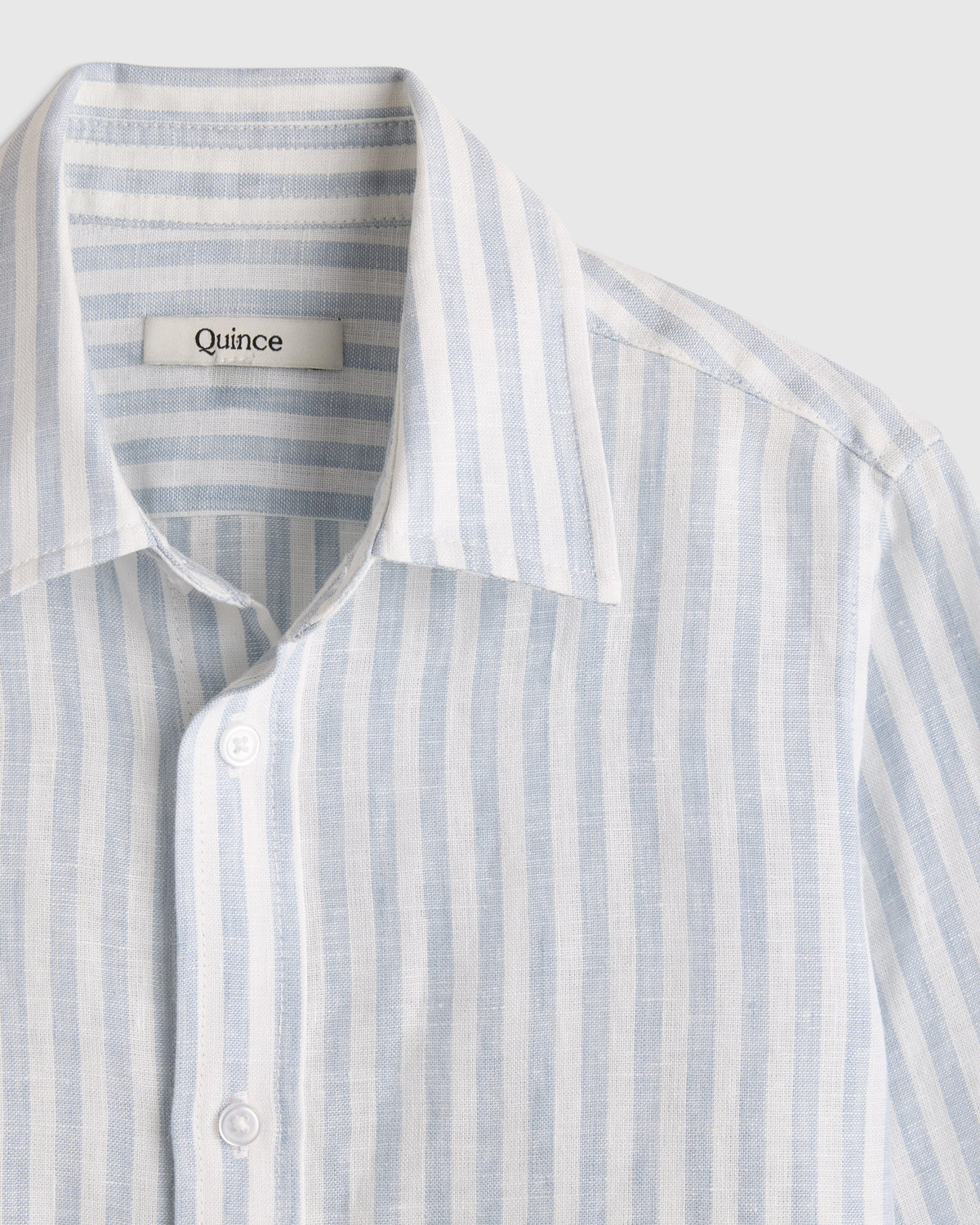 100% European Linen Long Sleeve Shirt - 6 / Sky Blue Mariner Stripe