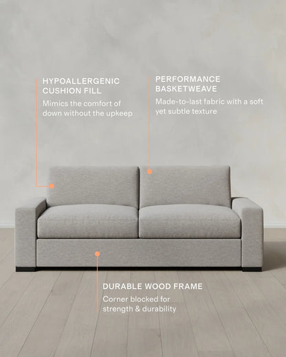 Stillman Sofa in Performance Basketweave - 7ft / Flax