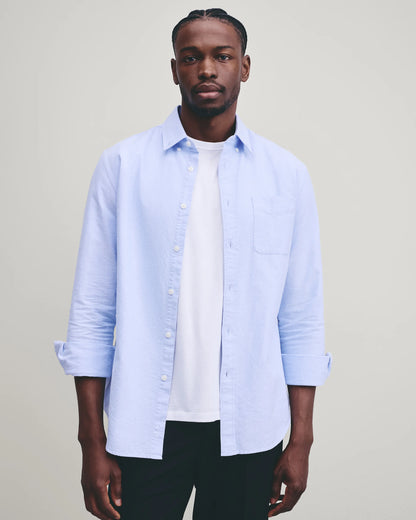 100% Organic Cotton Oxford Shirt - XS / Light Pink Stripe