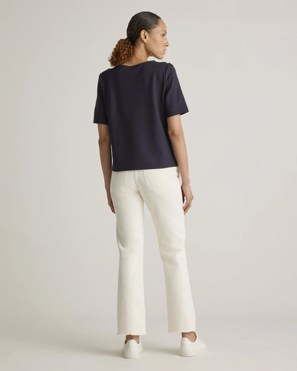 Ultra-Stretch Ponte Short Sleeve Top - XS / Black