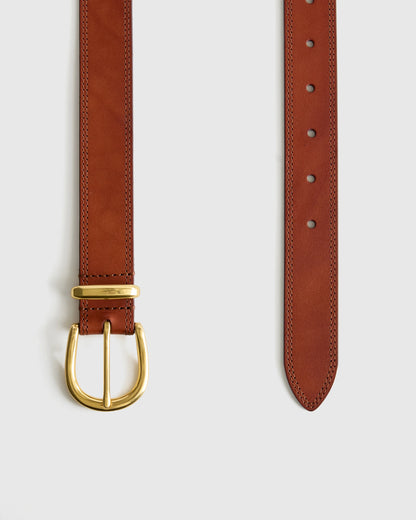 Allegra European Leather Belt - XS / Saddle