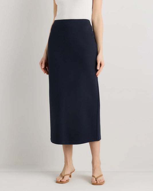 Ultra-Stretch Ponte Maxi Pencil Skirt - XS / Navy