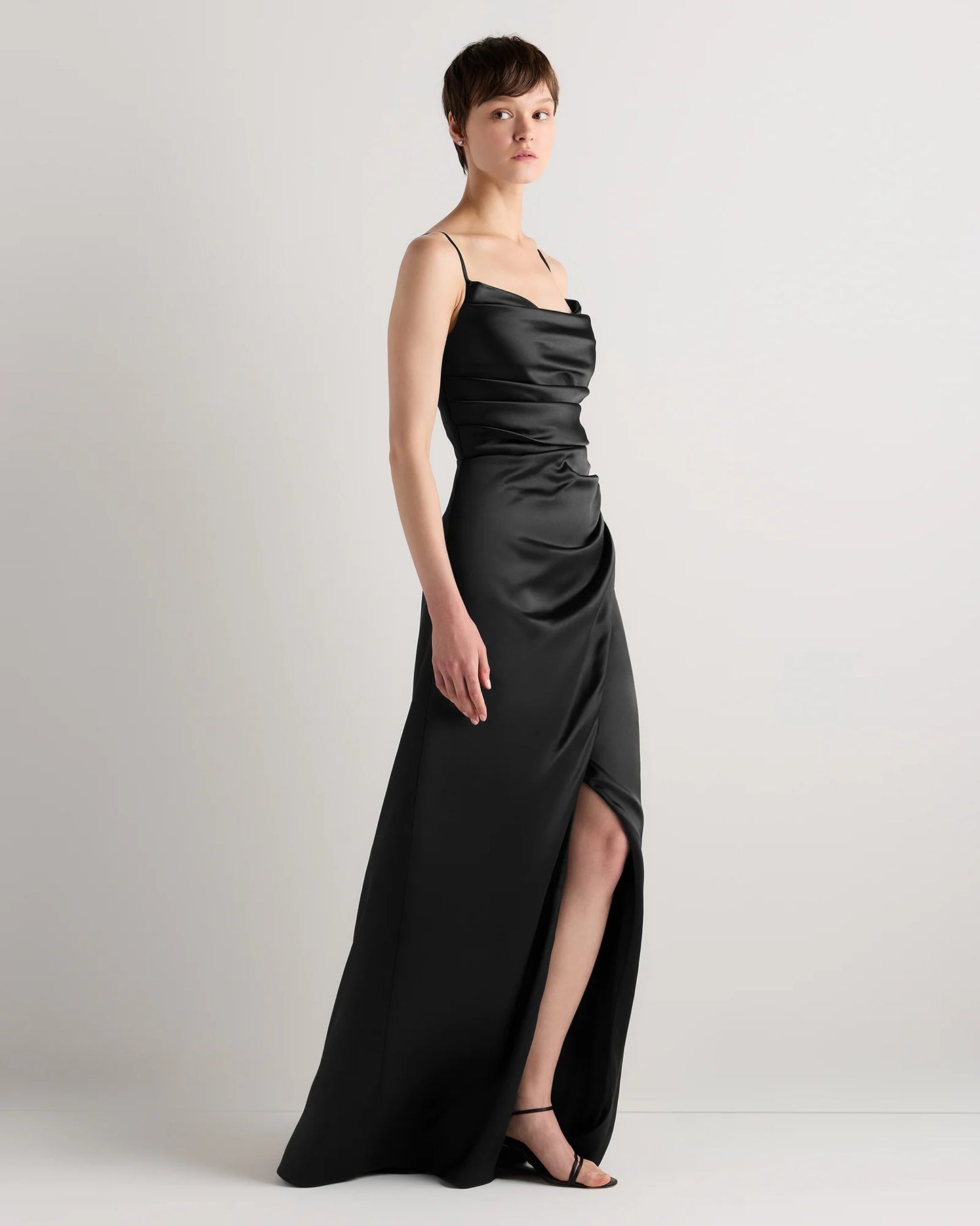 Juliette Stretch Satin Dress - 0 / Garden Sage Green