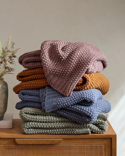 Cotton Fisherman Throw - 50x60 / Espresso