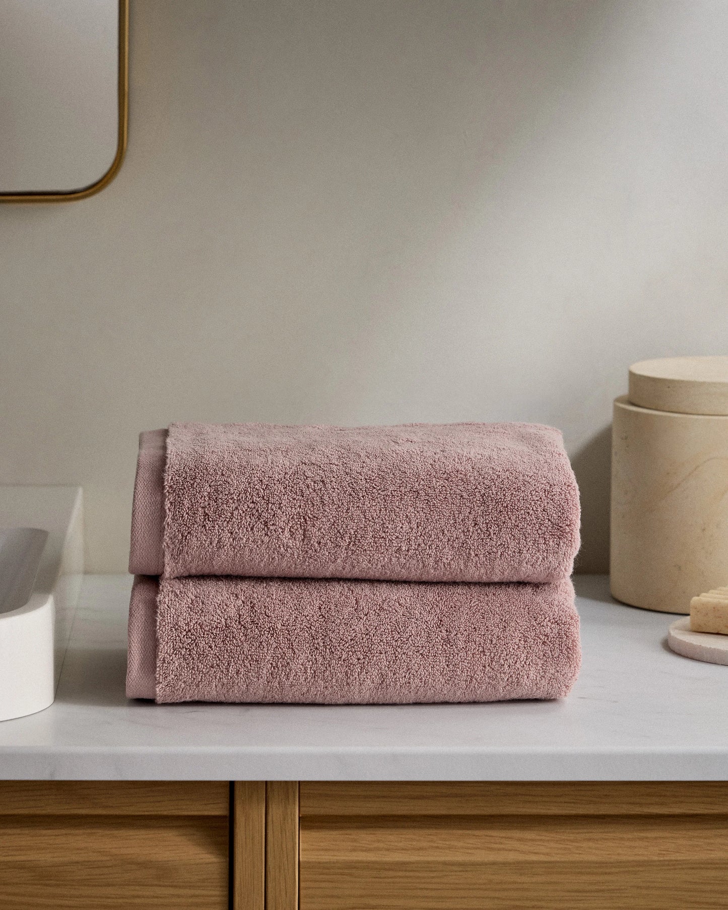 Plush Organic Turkish Cotton Hand Towel (Set of 2) - One Size / White