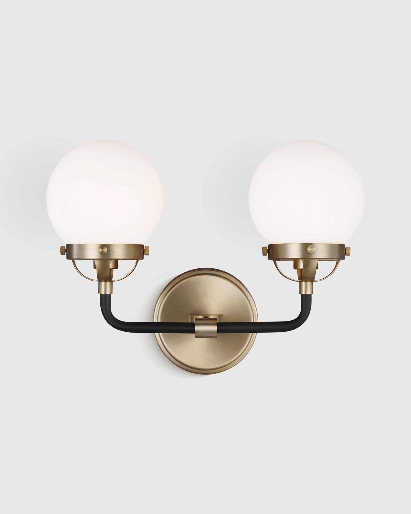 Double Globe Steel Sconce - One Size / Black