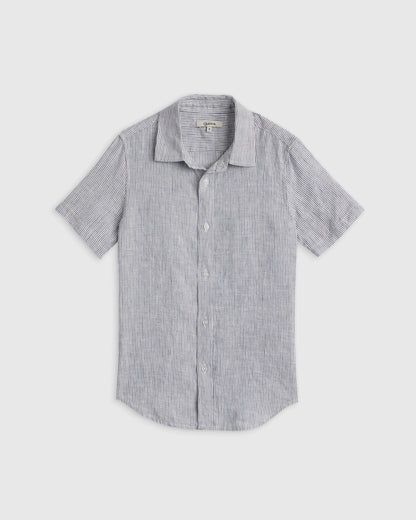 100% European Linen Short Sleeve Shirt - 6 / Flax
