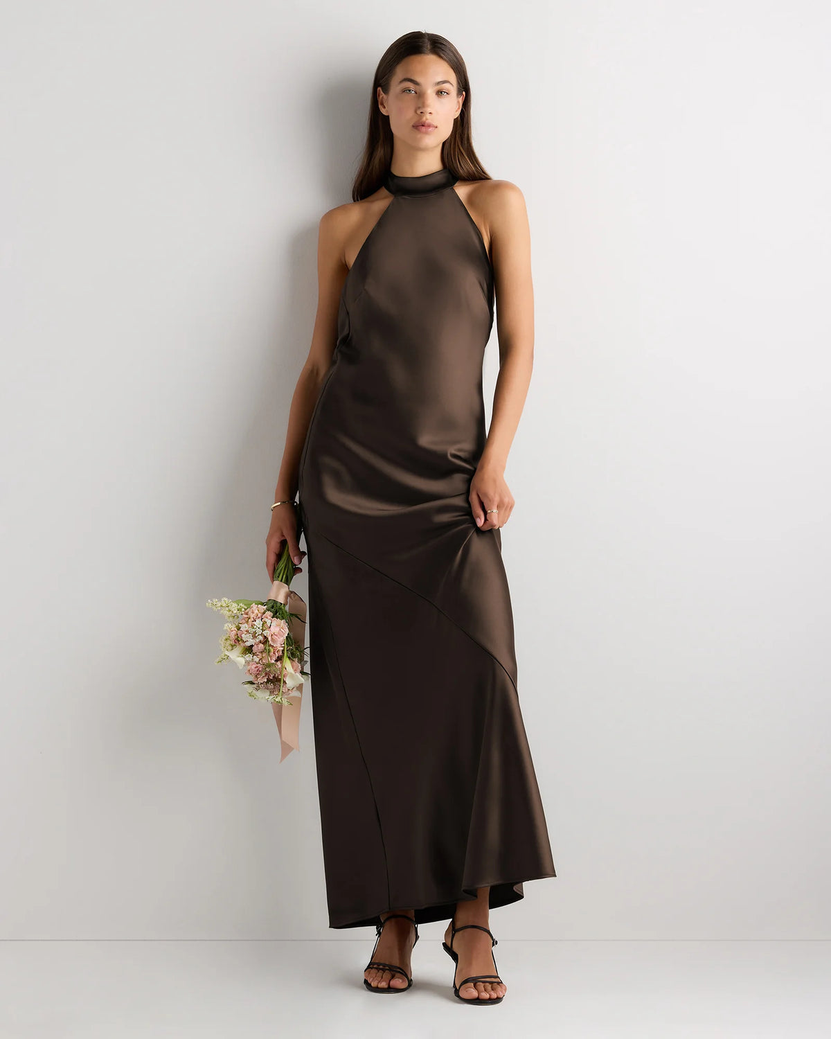 Catalina Stretch Satin Dress - 0 / Garden Sage Green