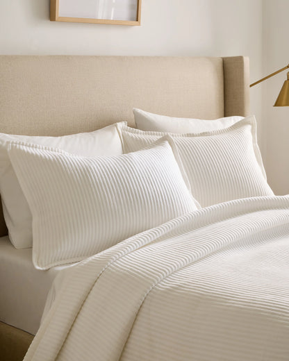 Organic Cotton Matelasse Coverlet Set - Twin / Sand