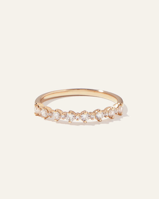 14K Gold Lab Grown Diamond Alternating Round Band - 4 / Yellow Gold