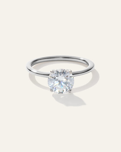 Lab Grown Diamond Round Petite Classic Engagement Ring - 1.50ct - 4 / Yellow Gold
