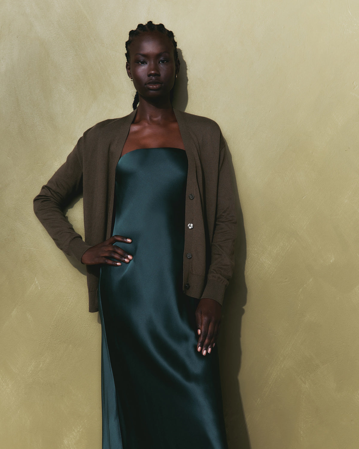 100% Washable Silk Strapless Midi Dress - XS / Hot Fudge