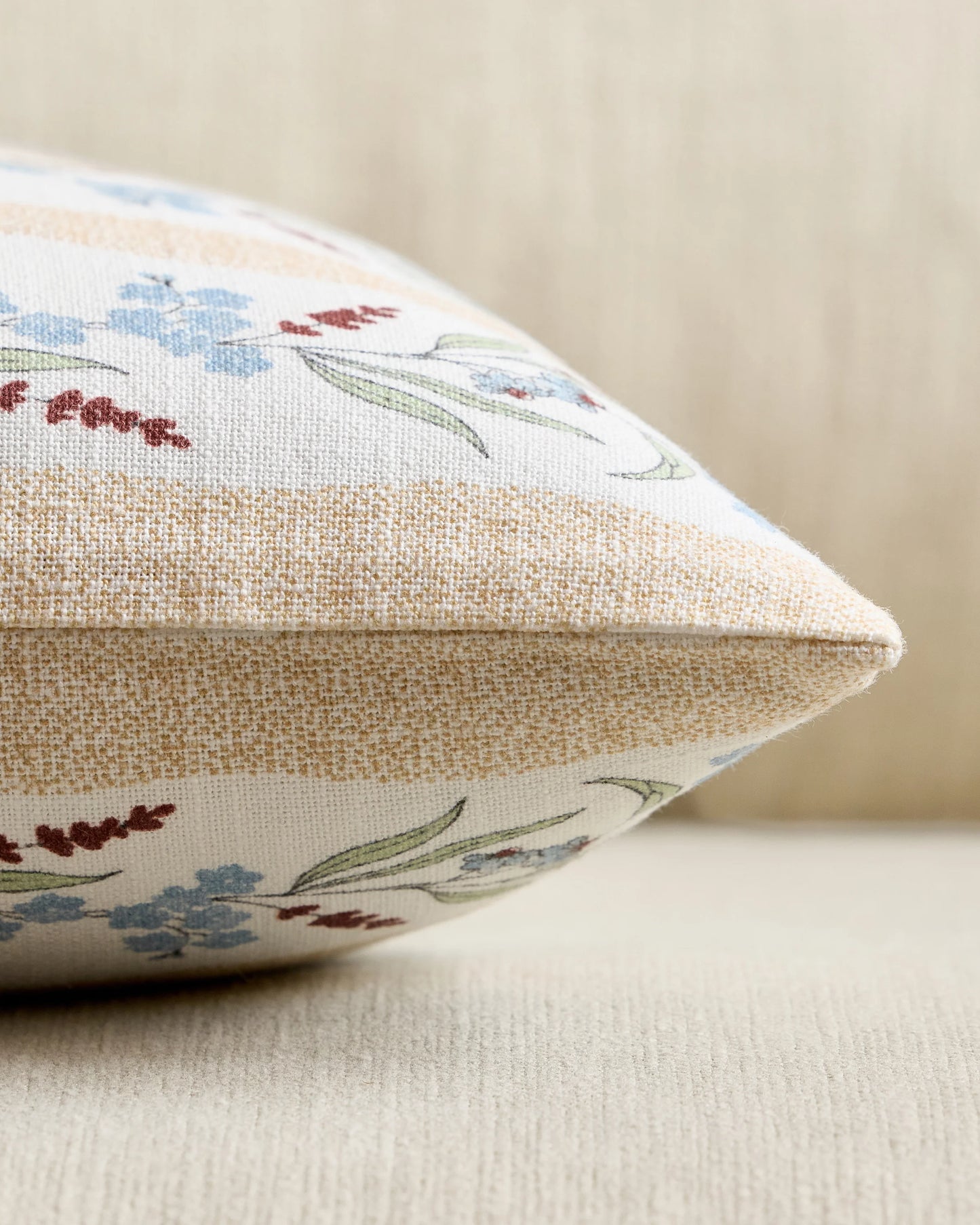 Wildflower Cotton Pillow Cover - 12x20 / Tan Stripe