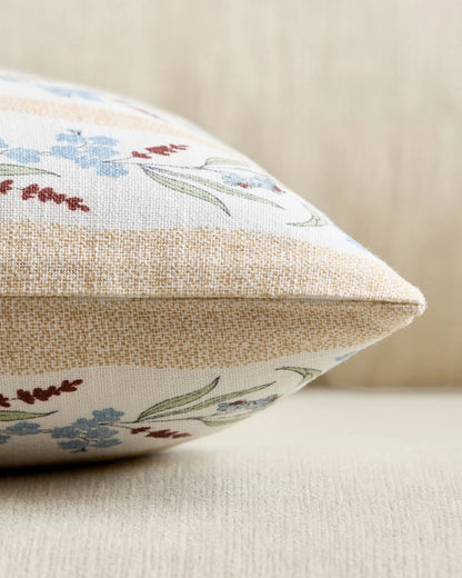 Wildflower Cotton Pillow Cover (Set of 2) - 12x20 / Tan Stripe