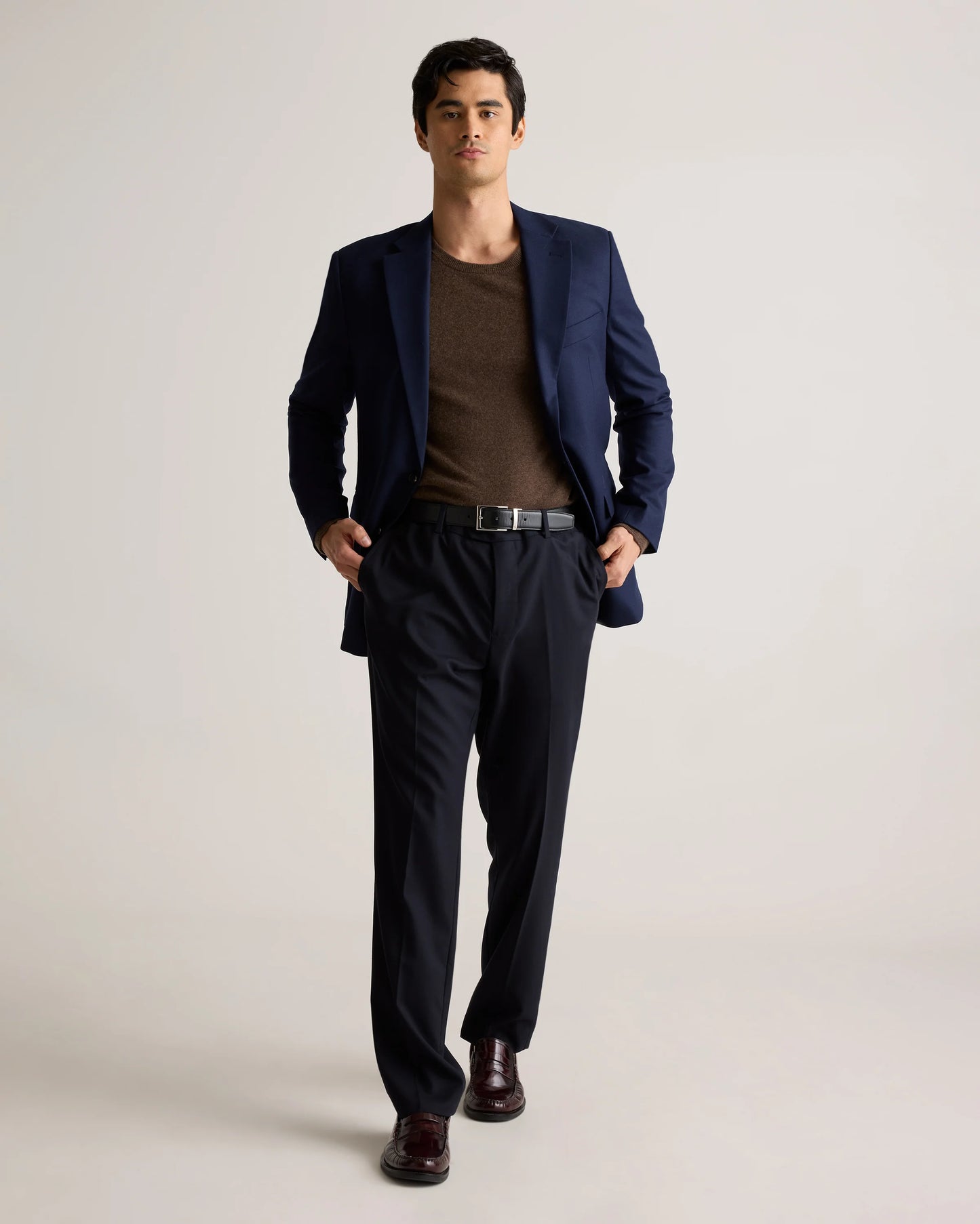 Stretch Wool Blazer - S / Grey Melange