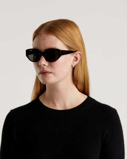 Ava Polarized Acetate Sunglasses - One Size / Tortoise with Grey lens