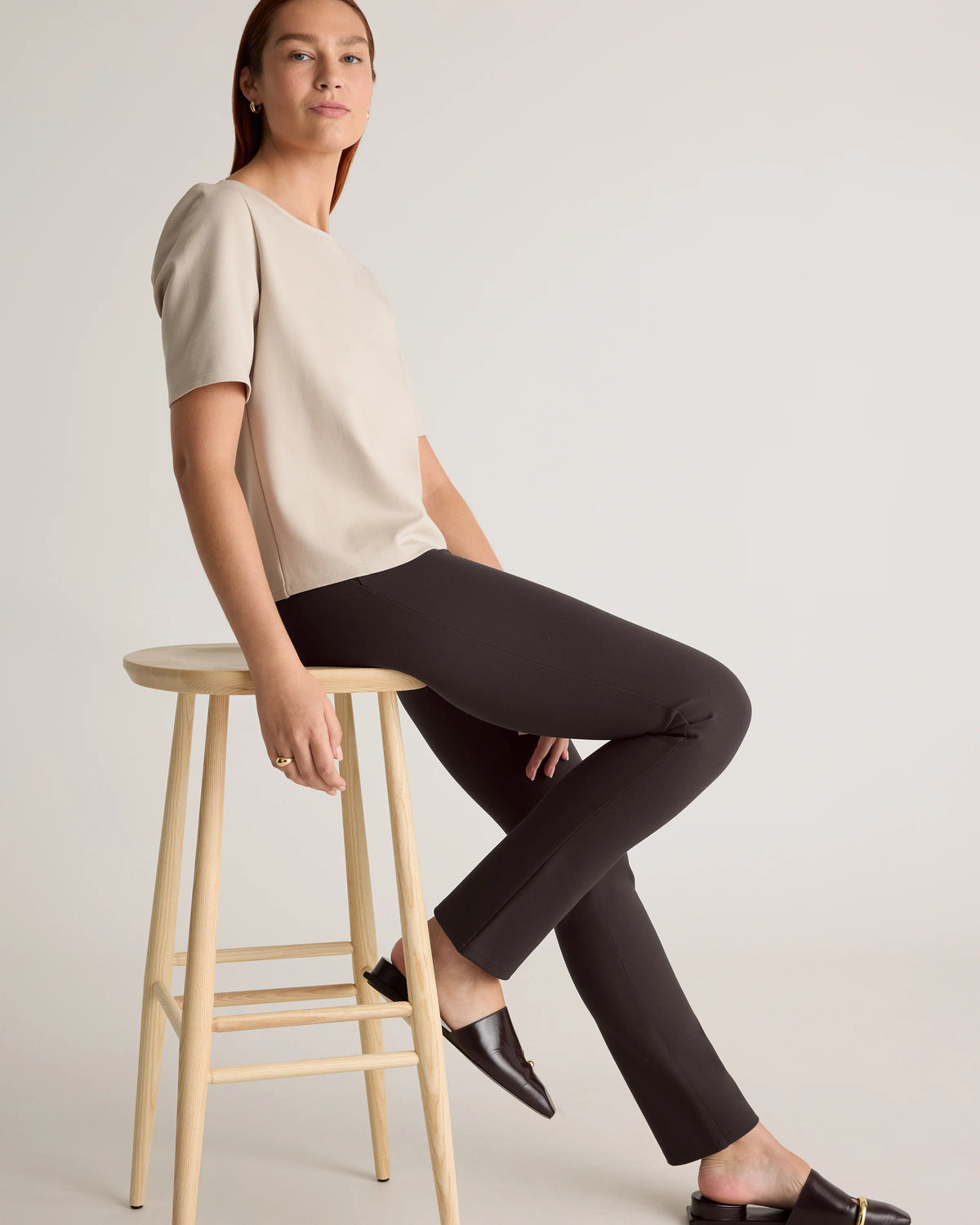 Ultra-Stretch Ponte Straight Leg Pants - XS / Morel Grey