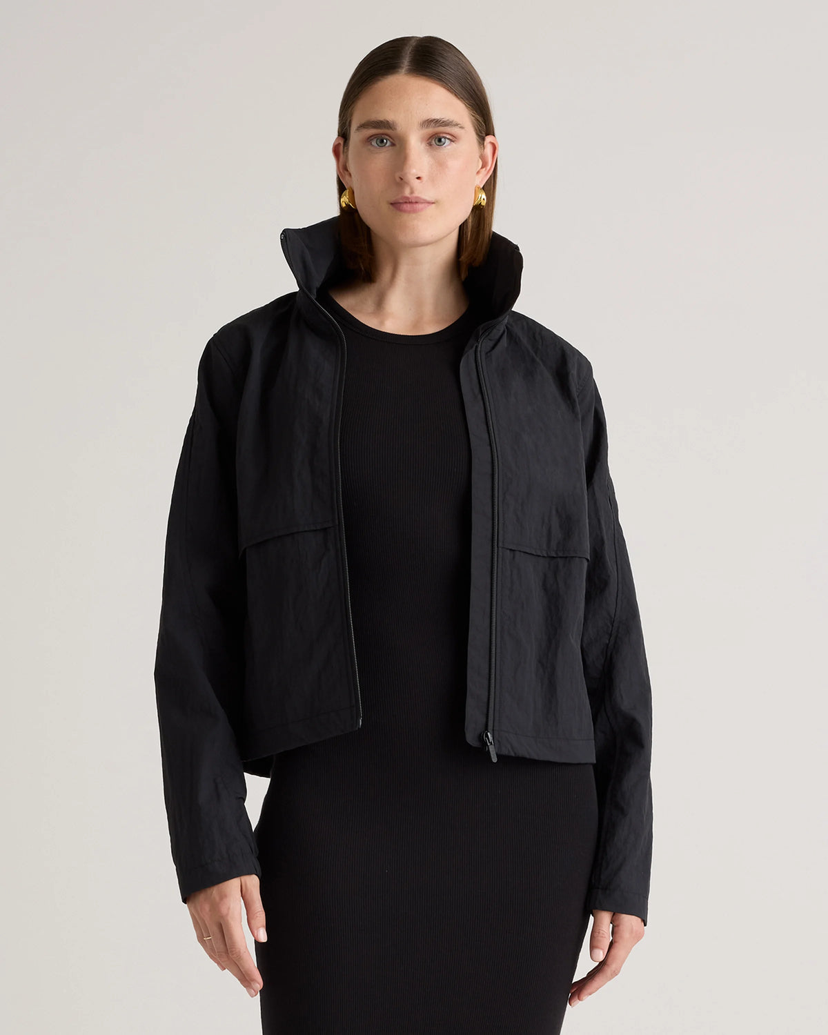 Water Repellent Windbreaker Jacket - XS / Praline
