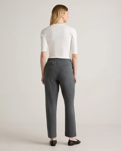 Organic Cotton Double Knit Straight Pants - XS / Soft Camel