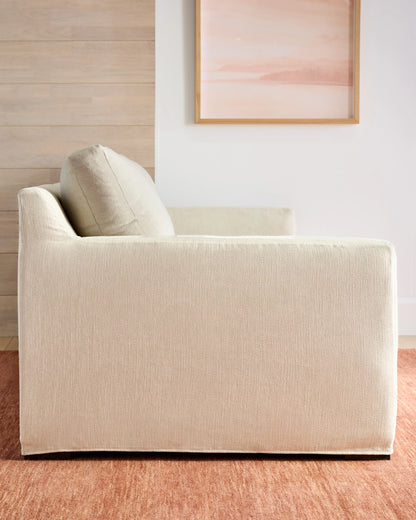Ellery Slipcover Sofa in Performance Linen - 7ft / Sand