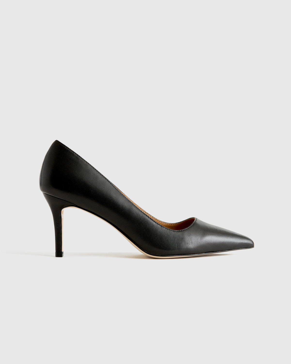 Italian Leather 75mm Pointy Toe Pump - 5 / Cashew