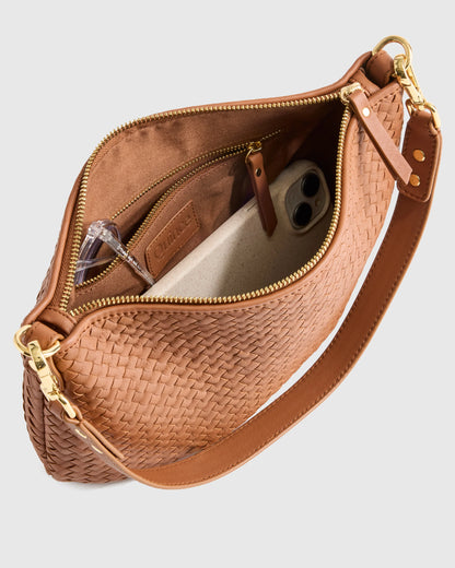 Sloane Handwoven Mini Shoulder Bag - One Size / Cognac