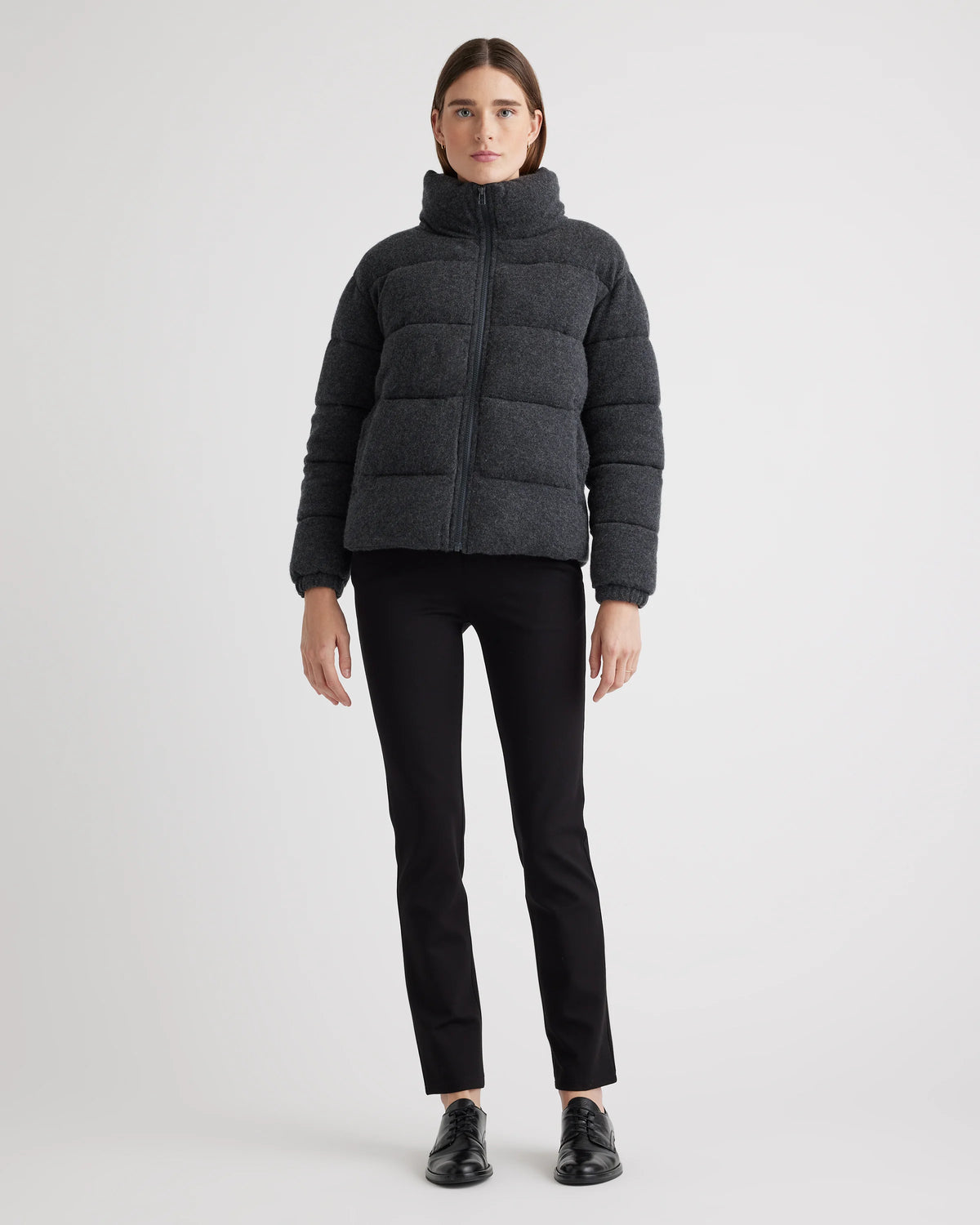 Mongolian Cashmere Puffer Jacket - XS / Brown
