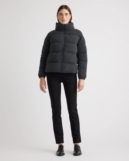 Mongolian Cashmere Puffer Jacket - XS / Brown
