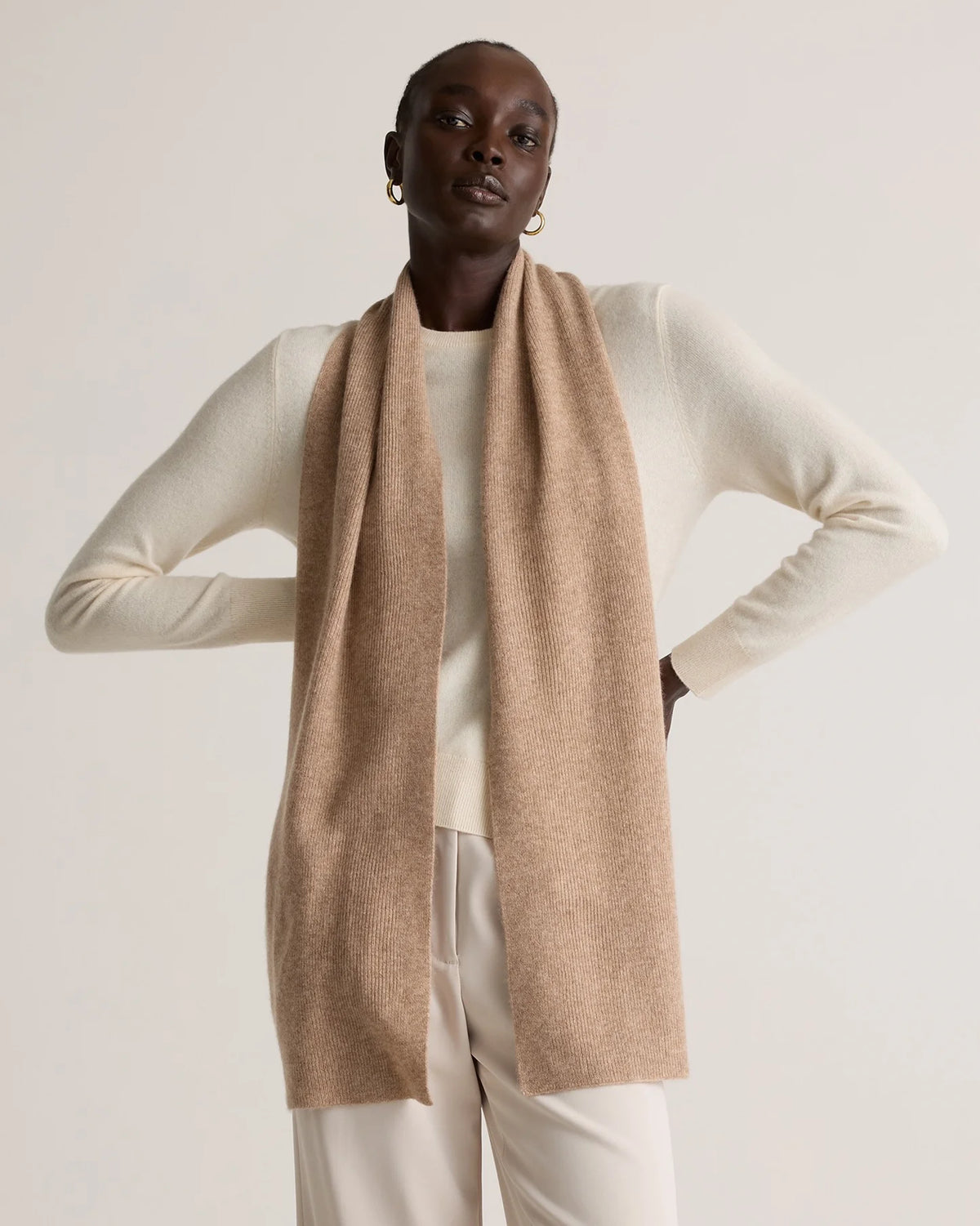 Mongolian Cashmere Scarf - One Size / Heather Grey