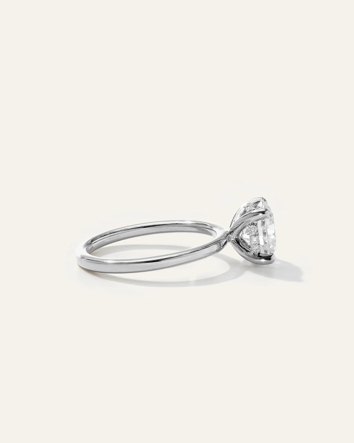 Lab Grown Diamond Round Petite Hidden Halo Engagement Ring - 2ct - 4 / Yellow Gold