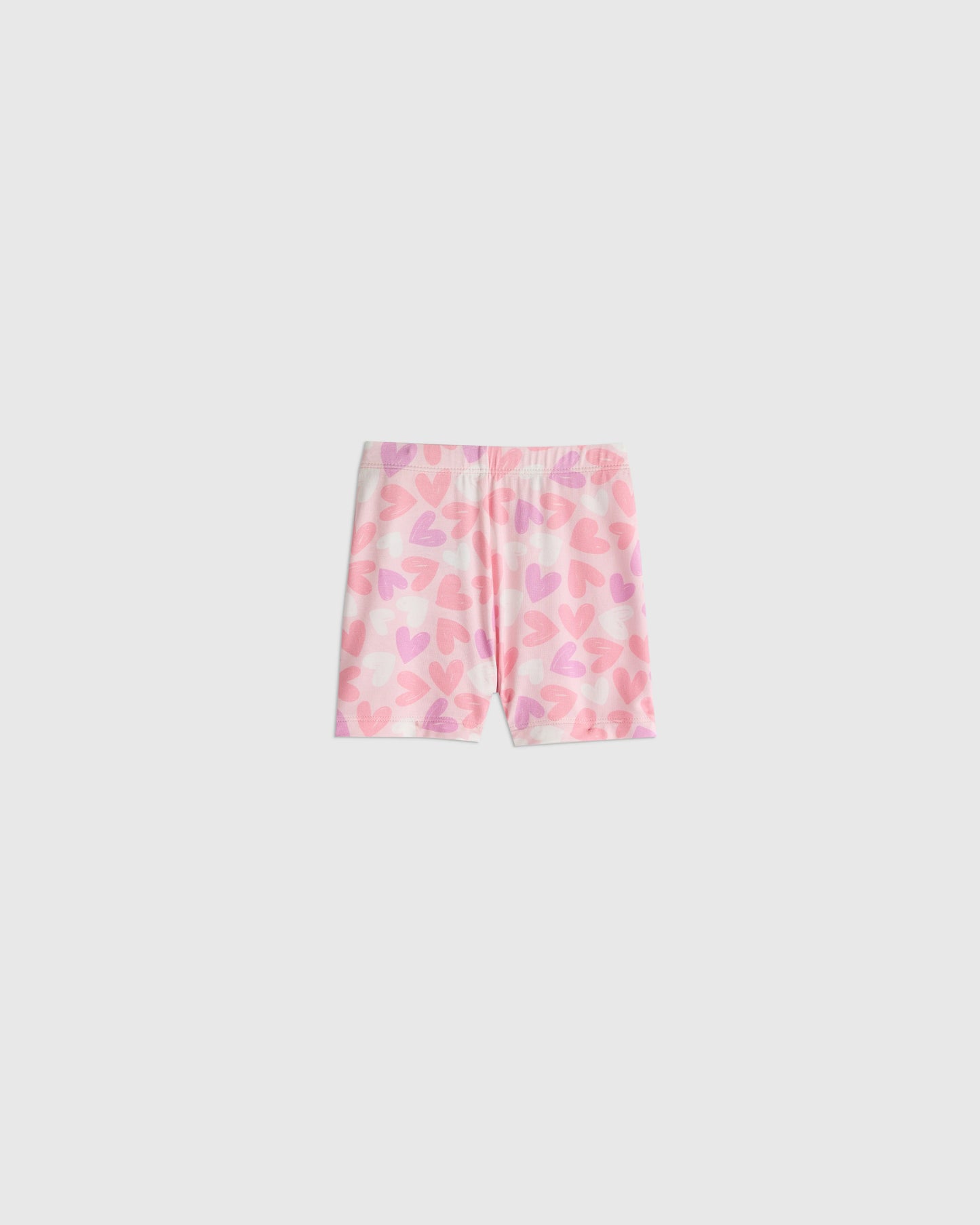 Bamboo Short Sleeve and Shorts Pajama Set - 12-18M / Lavender Hearts
