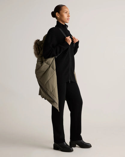 Responsible Down Hooded Long Parka - XS / Storm Blue