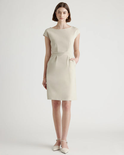 Ultra-Stretch Ponte Cap Sleeve Dress - XS / Ruby Red